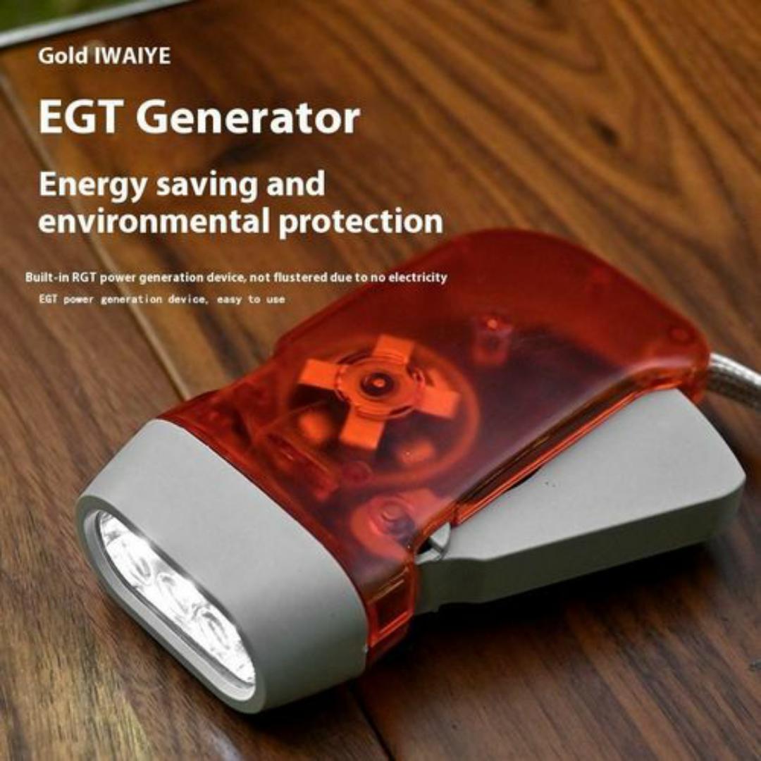 Emergency Hand Crank Generator LED Flashlight – No Batteries Needed, No Charging Needed, Perfect for Camping & Power Outages - 3 LED Lights