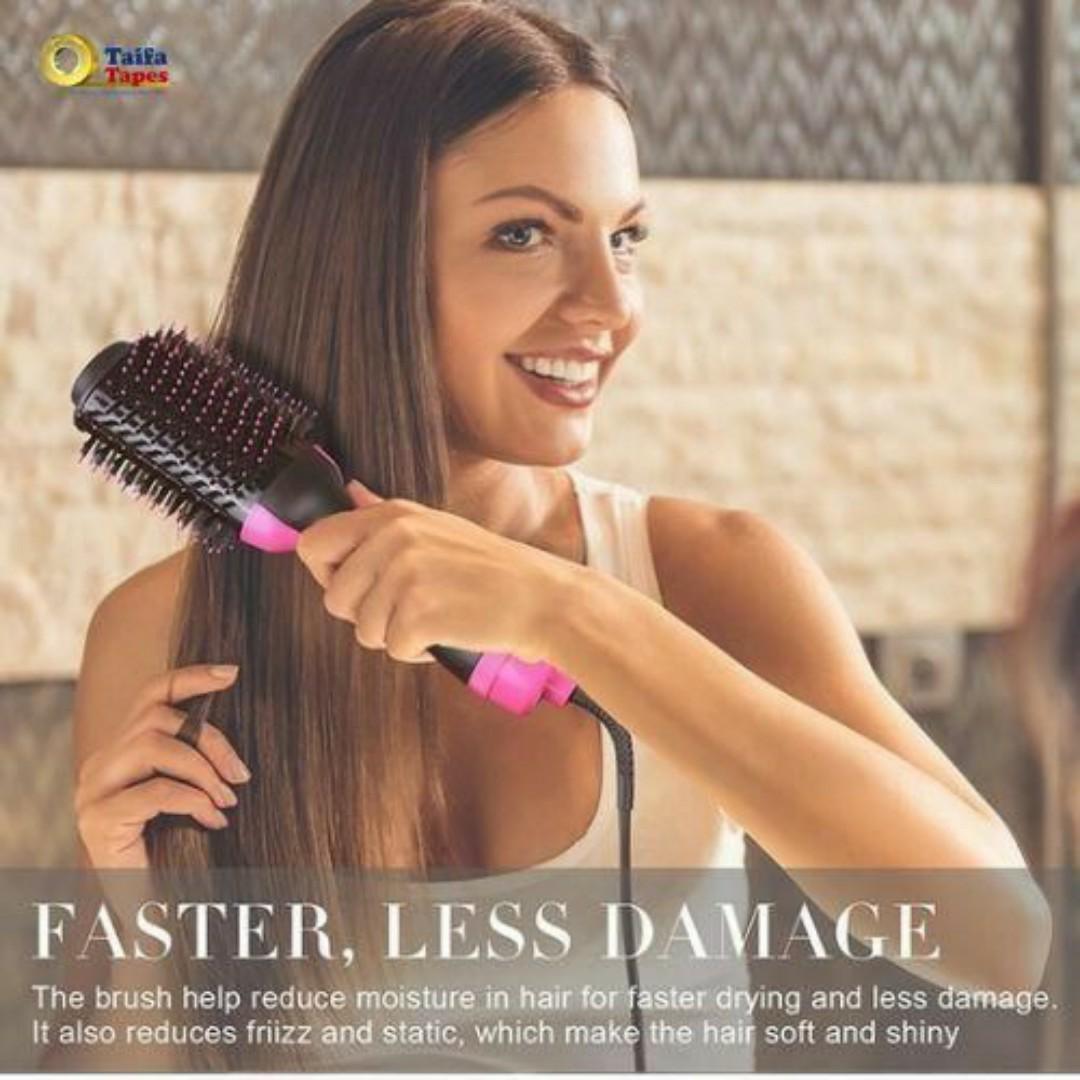 One Step Electric Hot Air Comb Brush Hair Straightener Dryer & Smoother - Anti Frizz - Adjustable Temp - Perfect for All Hair