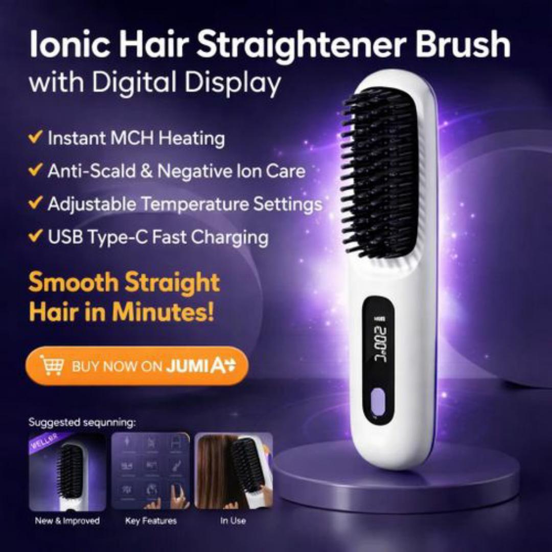 All-in-One Hair Dryer & Styler Straightener | Volumizing Hot Air Brush Comb with Ionic Technology