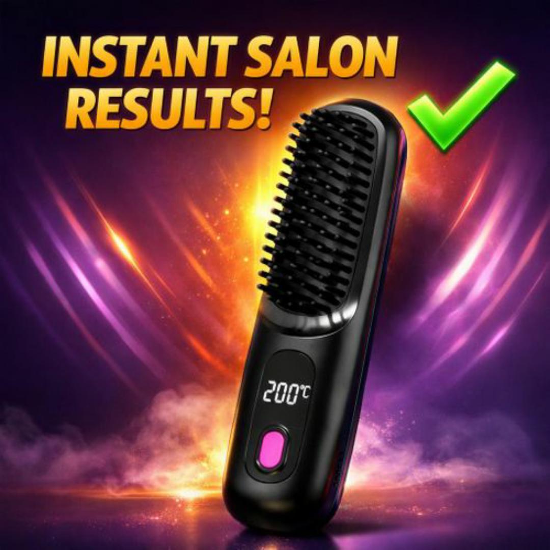 All-in-One Hair Dryer & Styler Straightener | Volumizing Hot Air Brush Comb with Ionic Technology