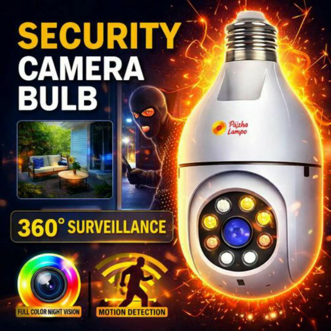 AI SMART BULB CCTV Camera – ✅ 360 PTZ, Night Vision, Human Detect, Wireless WiFi Security Cameras HD, Smartphones App - Home & Office Surveillance Cameras AI Powered Humanoid Tracking 1080P