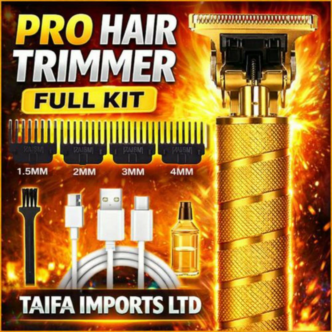 Professional Gold Cordless Hair Clipper & Beard Trimmer - Original Kinyozi Shaving Machine - USB Rechargeable Wireless Hair Trimmer for Men - 0mm Precision Cut