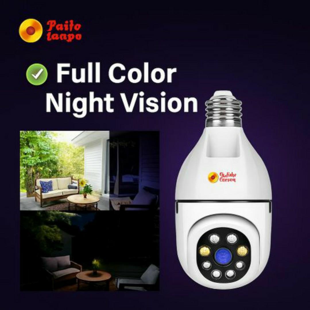 AI SMART BULB CCTV Camera – ✅ 360 PTZ, Night Vision, Human Detect, Wireless WiFi Security Cameras HD, Smartphones App - Home & Office Surveillance Cameras AI Powered Humanoid Tracking 1080P