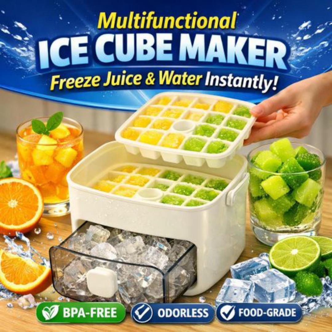 Multifunctional Ice Cube Maker – Freeze Juice & Water Instantly - BPA Free, Odour Free, Food Grade Design.