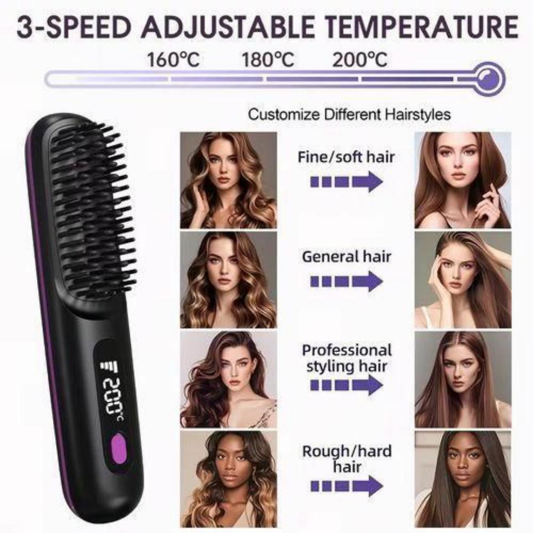 All-in-One Hair Dryer & Styler Straightener | Volumizing Hot Air Brush Comb with Ionic Technology