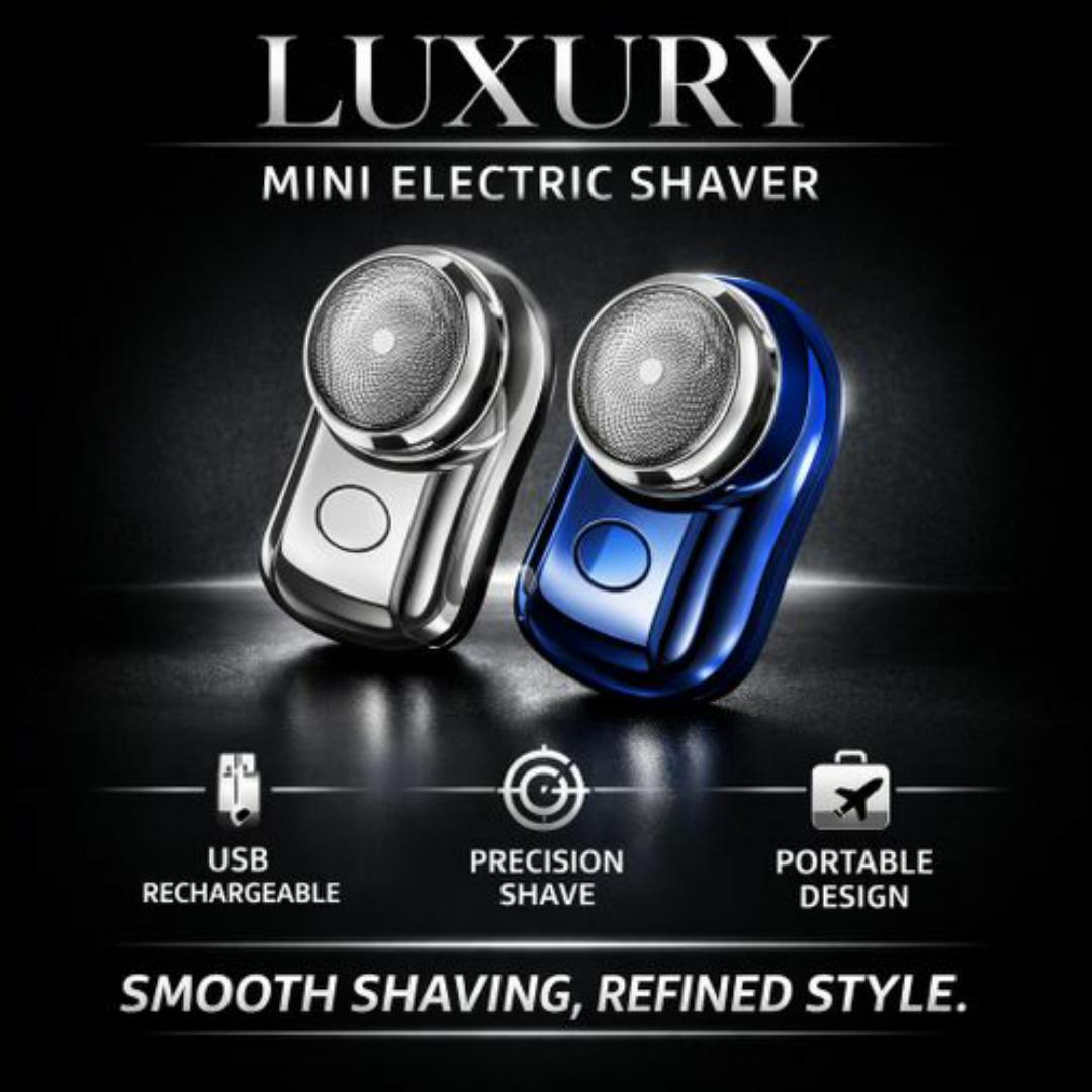 Rechargeable Electric Shaver for Men – Metallic Foil Razor - Close, Comfortable & Portable Grooming Trimmer Clipper - Blue