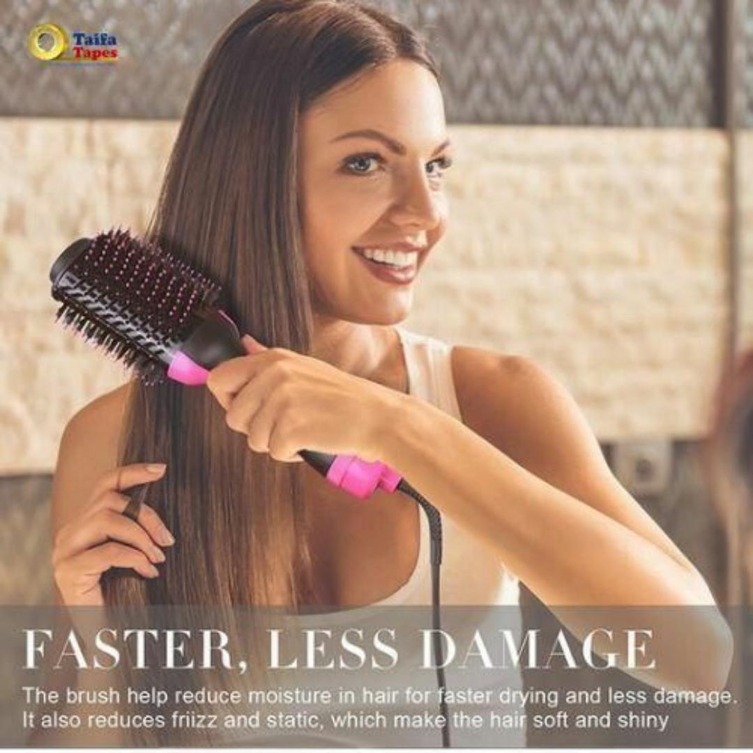 3-in-1 Heated Hair Straightener Hot Air Brush – Fast Styling for Curly, Wavy & Straight Hair