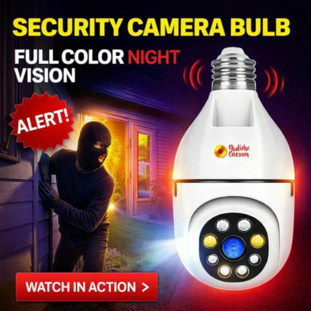 AI SMART BULB CCTV Camera – ✅ 360 PTZ, Night Vision, Human Detect, Wireless WiFi Security Cameras HD, Smartphones App - Home & Office Surveillance Cameras AI Powered Humanoid Tracking 1080P