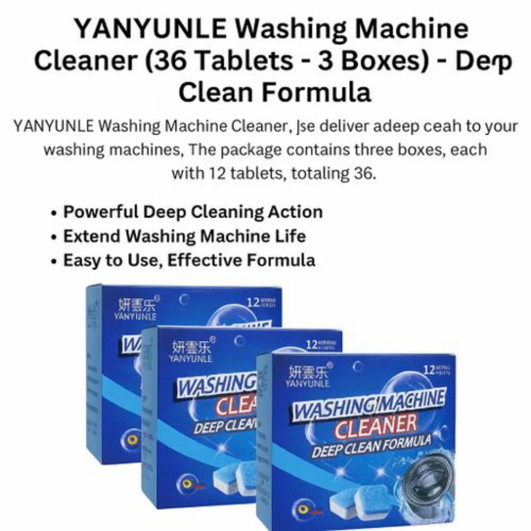 YANYUNLE Washing Machine Cleaner – Cleaning Tablets ✅ Deep Clean Formula ✅ - Say goodbye to grime, odors, and hidden buildup!
