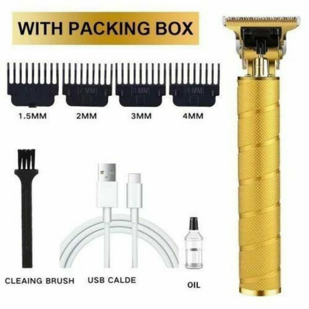 Professional Gold Cordless Hair Clipper & Beard Trimmer - Original Kinyozi Shaving Machine - USB Rechargeable Wireless Hair Trimmer for Men - 0mm Precision Cut