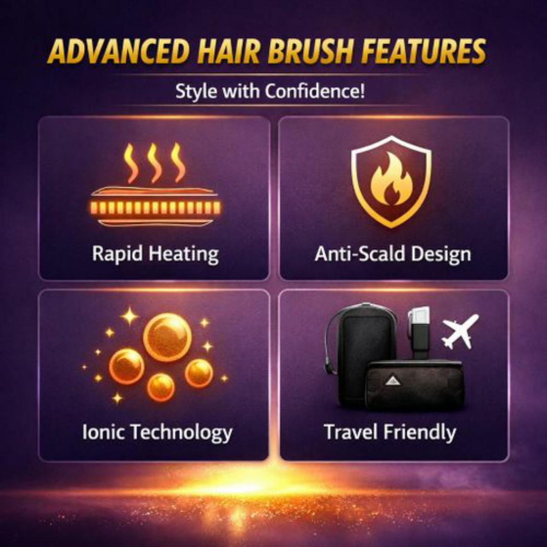All-in-One Hair Dryer & Styler Straightener | Volumizing Hot Air Brush Comb with Ionic Technology