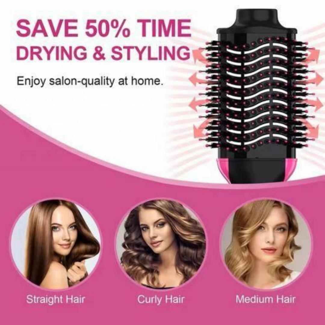 3-in-1 Heated Hair Straightener Hot Air Brush – Fast Styling for Curly, Wavy & Straight Hair
