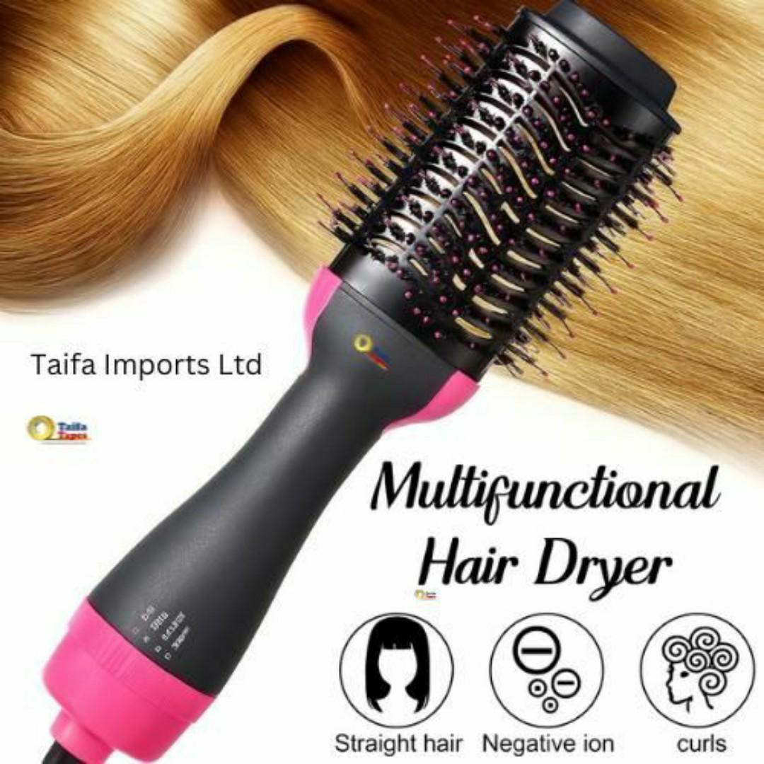 One Step Electric Hot Air Comb Brush Hair Straightener Dryer & Smoother - Anti Frizz - Adjustable Temp - Perfect for All Hair