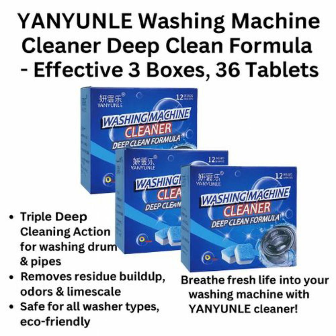 YANYUNLE Washing Machine Cleaner – Cleaning Tablets ✅ Deep Clean Formula ✅ - Say goodbye to grime, odors, and hidden buildup!