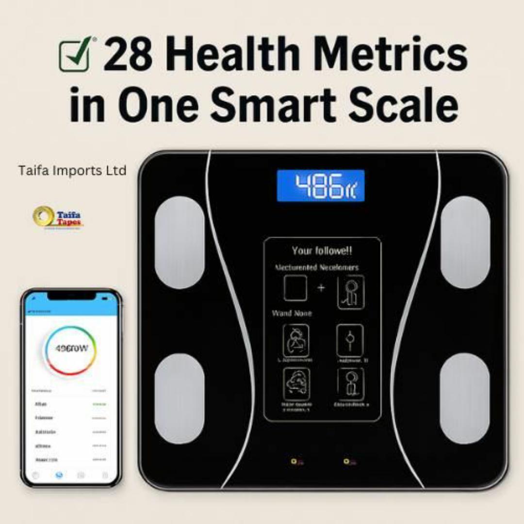 Okok BMI SMART DIGITAL WEIGHING SCALE MACHINE INTELLIGENT BODY FAT SCALE WITH FITNESS TRACKER MONITOR - 18 Health Metrics, App Synced, Temperature Monitor