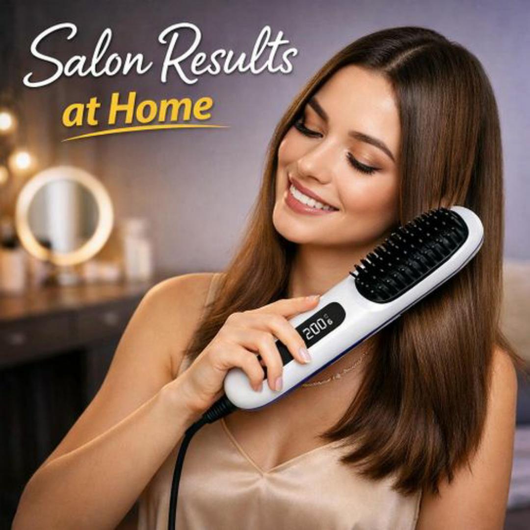 All-in-One Hair Dryer & Styler Straightener | Volumizing Hot Air Brush Comb with Ionic Technology