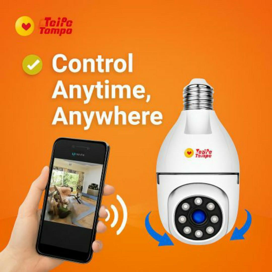 AI SMART BULB CCTV Camera – ✅ 360 PTZ, Night Vision, Human Detect, Wireless WiFi Security Cameras HD, Smartphones App - Home & Office Surveillance Cameras AI Powered Humanoid Tracking 1080P