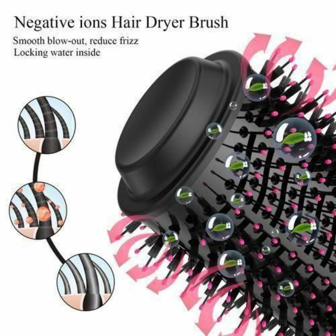 3-in-1 Heated Hair Straightener Hot Air Brush – Fast Styling for Curly, Wavy & Straight Hair