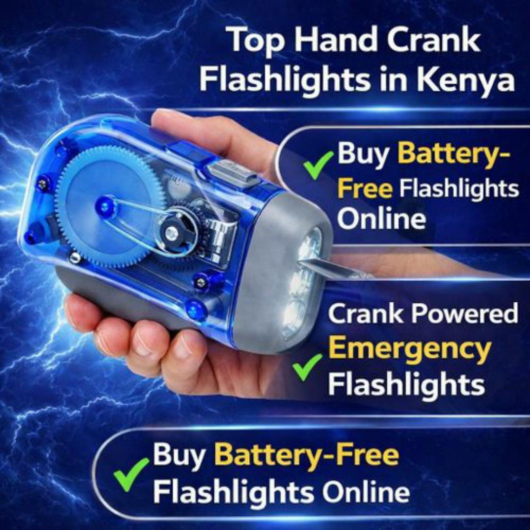 Emergency Hand Crank Generator LED Flashlight – No Batteries Needed, No Charging Needed, Perfect for Camping & Power Outages - 3 LED Lights