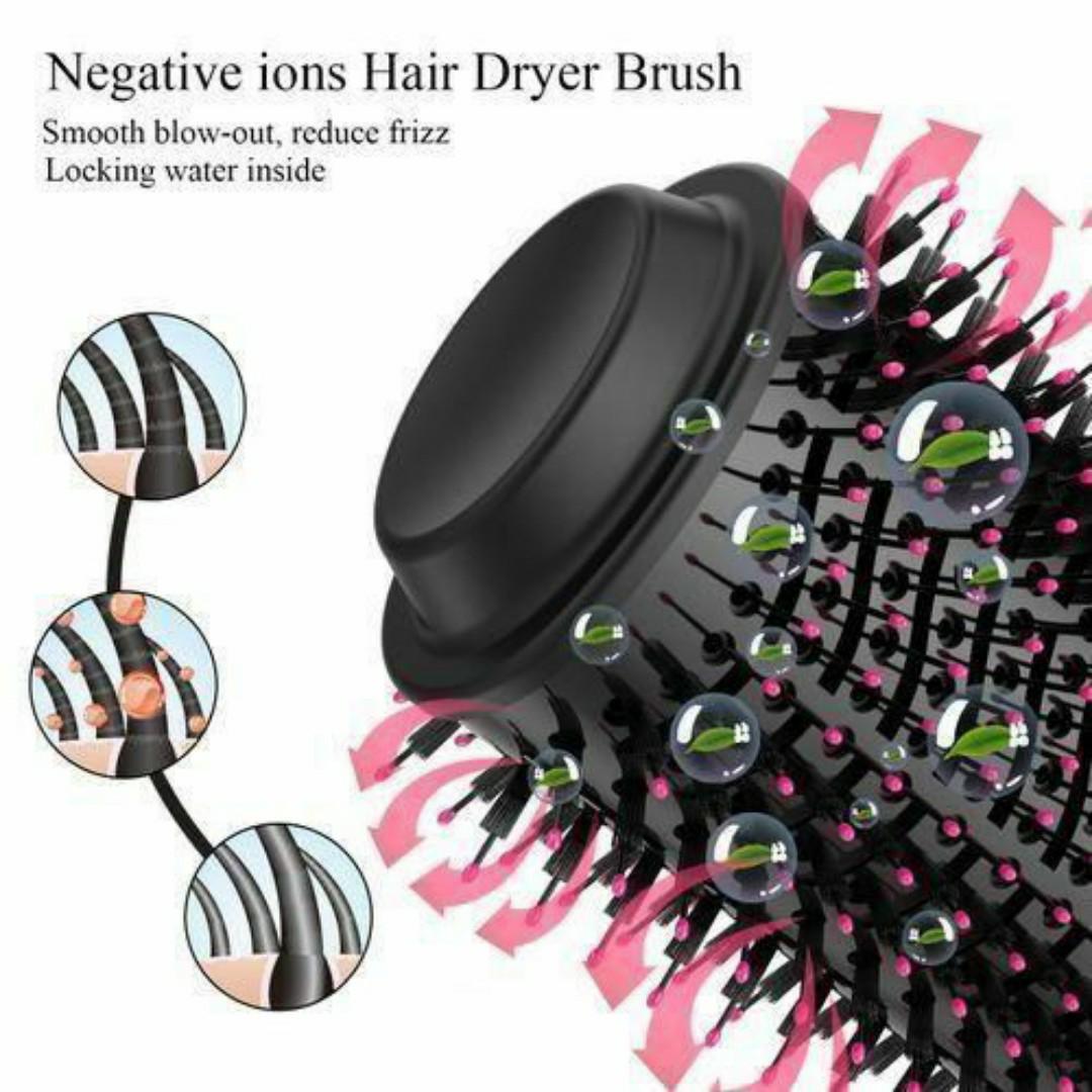 One Step Electric Hot Air Comb Brush Hair Straightener Dryer & Smoother - Anti Frizz - Adjustable Temp - Perfect for All Hair