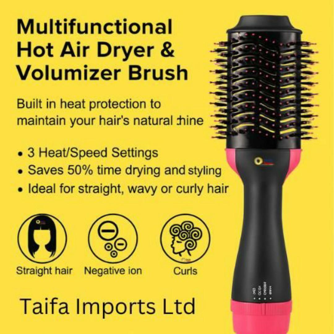 One Step Electric Hot Air Comb Brush Hair Straightener Dryer & Smoother - Anti Frizz - Adjustable Temp - Perfect for All Hair