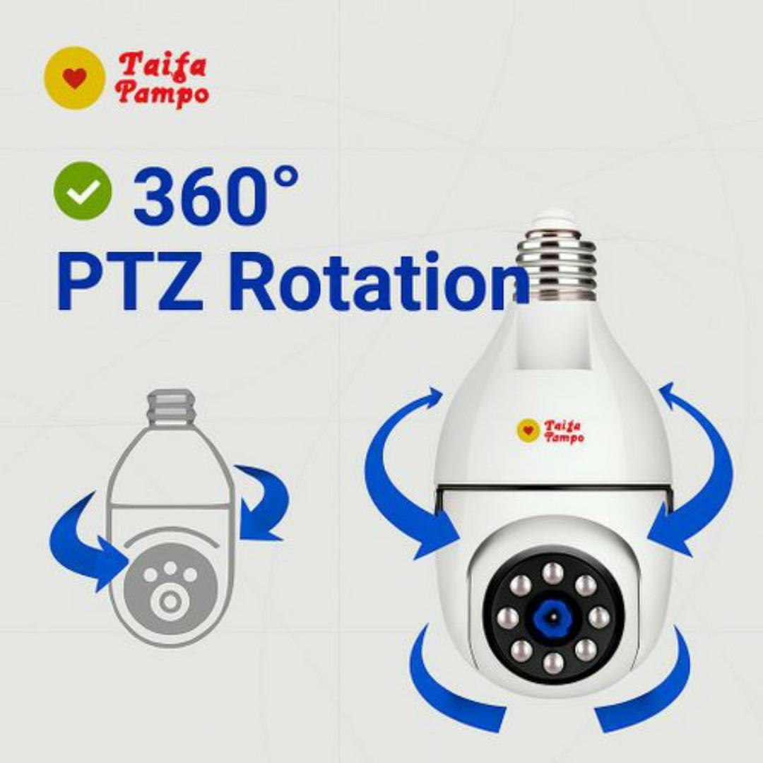 AI SMART BULB CCTV Camera – ✅ 360 PTZ, Night Vision, Human Detect, Wireless WiFi Security Cameras HD, Smartphones App - Home & Office Surveillance Cameras AI Powered Humanoid Tracking 1080P