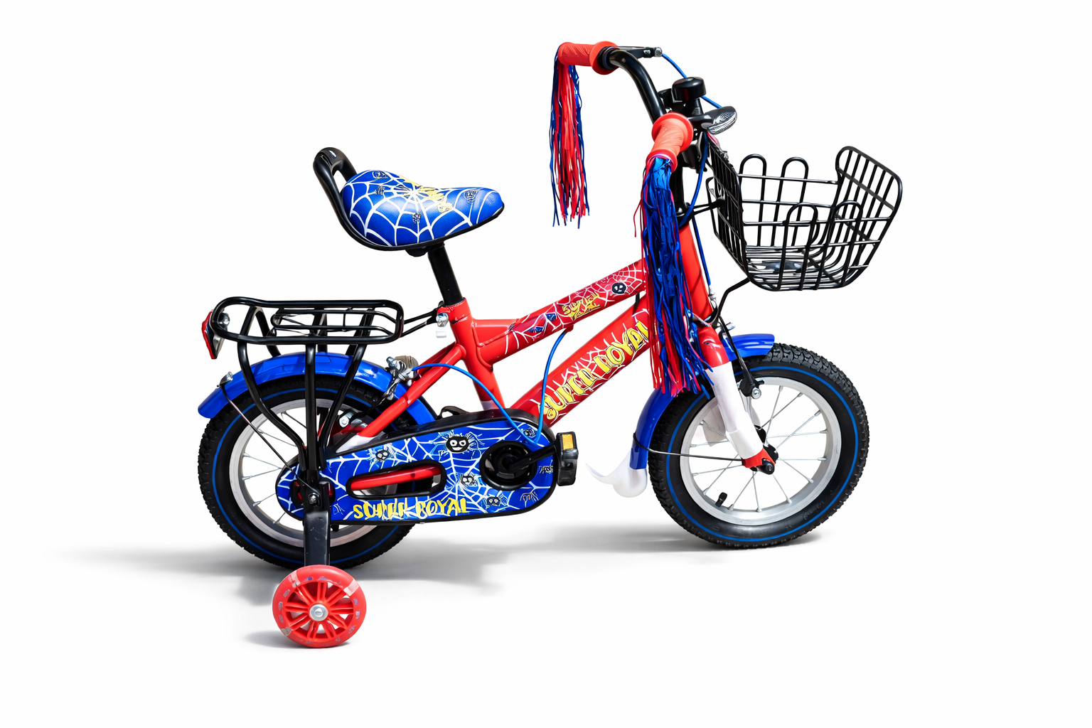 Kids Bicycle Size 12 with Training Wheels & Basket + FREE Helmet | Perfect for Age 2-4Years | Strong & Colorful Kids Bike