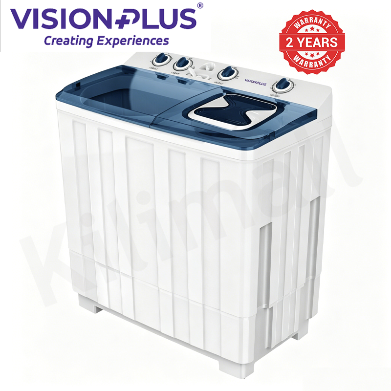 Vision Plus 12KG Twin Tub Top Load Washing Machine VPWM12TT Twin Tub Design Turbo Dry Feature 2 Year Warranty
