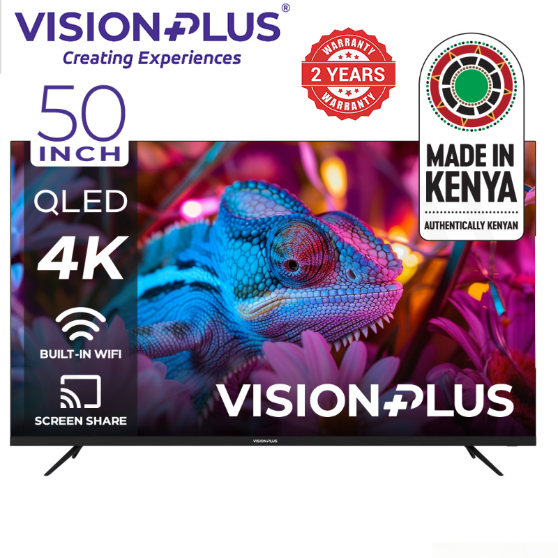 Vision Plus 50 inch VP8850QV QLED 4K TV with Vidaa OS + Free Wall Mount  Bluetooth, Dolby Audio,  Two year warranty