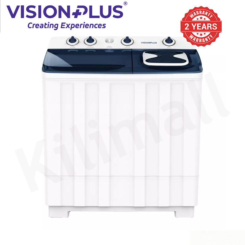 Vision Plus 12KG Twin Tub Top Load Washing Machine VPWM12TT Twin Tub Design Turbo Dry Feature 2 Year Warranty