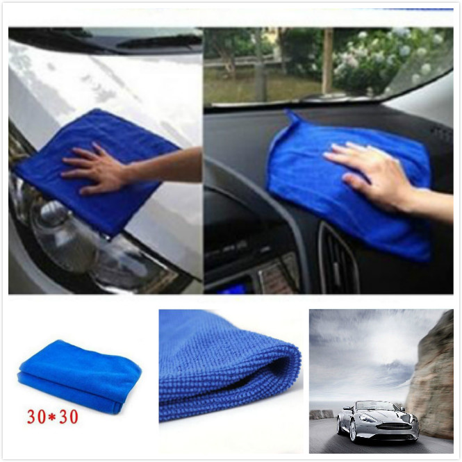 5X Cleaning Towel Soft Water Absorbent Fiber Home Kitchen Car Bicycle Wipe Wash Cloth 30*30
