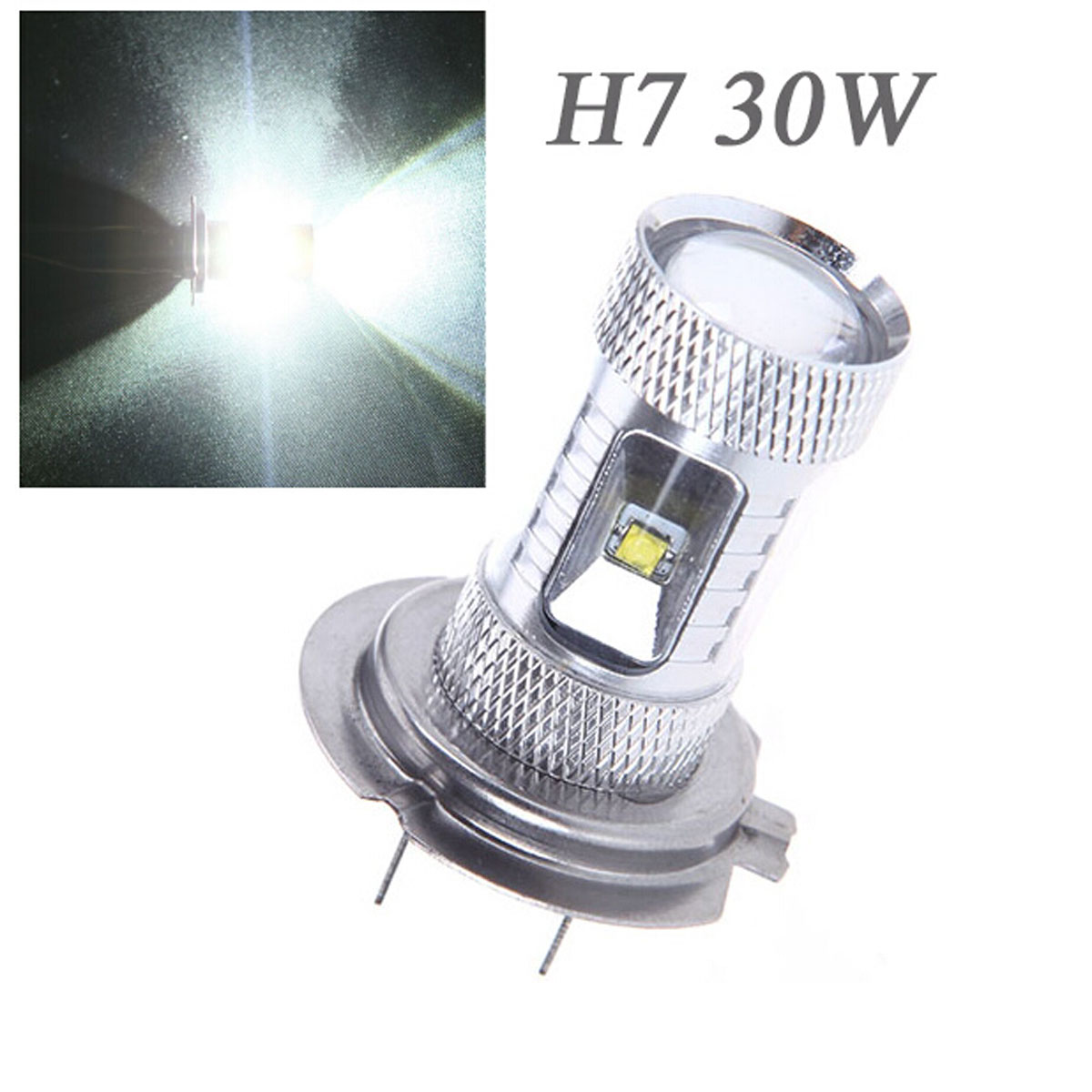 2X H7 Led Bulb 30W Ultra Bright Cree H7 LED Car  Fog Light 650LM White Universal Daytime Running