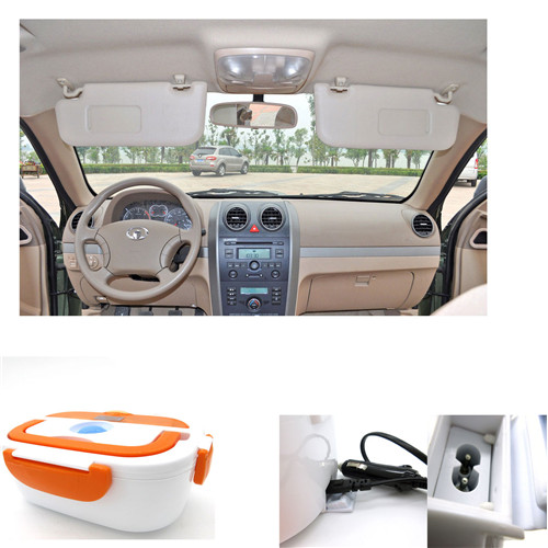 1.05L12V Electric Heated Car Plug Lunch Box Set Food Warmer Bento With Spoon For Kids School Office