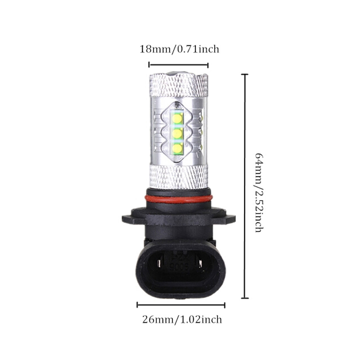 2X 9005 HB3 80W LED Projector  White Car Auto DRL Daytime Running Lights Headlight Fog Lamp Bulb
