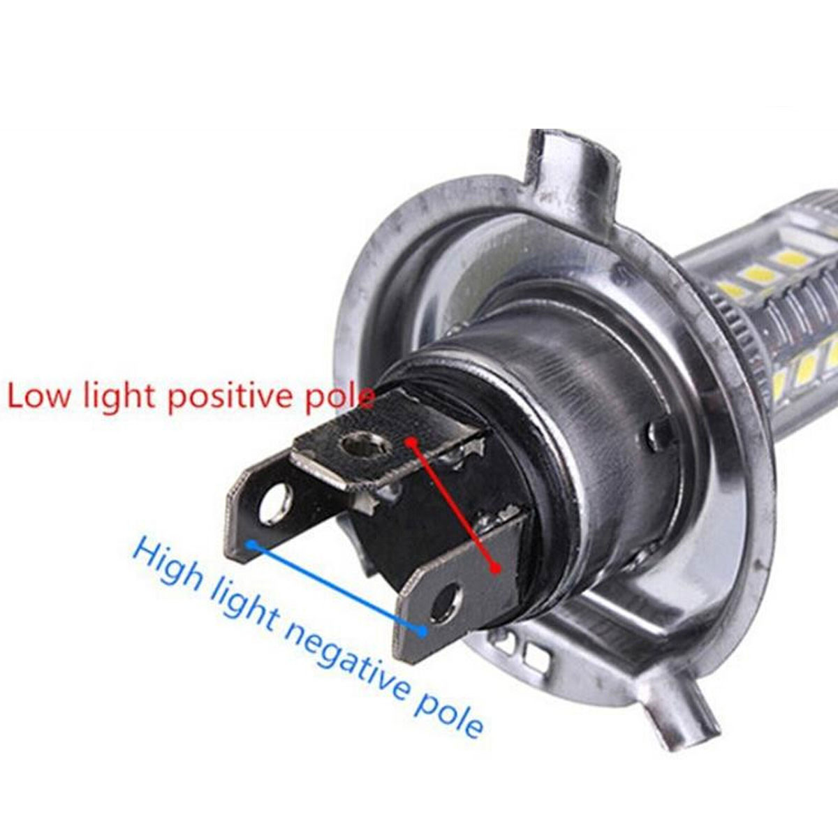 2 X 80W White H4 LED Car Fog Light Bulb 1500LM High Low Beam Headlight