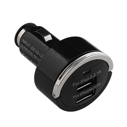 Universal Ring-Pull Dual USB Port Car Charger Adapter 5V 3.1A For TENCO/HUAWEI/ITEL/INFINX/GIONEE