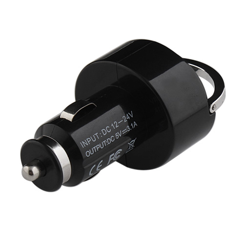 Universal Ring-Pull Dual USB Port Car Charger Adapter 5V 3.1A For TENCO/HUAWEI/ITEL/INFINX/GIONEE