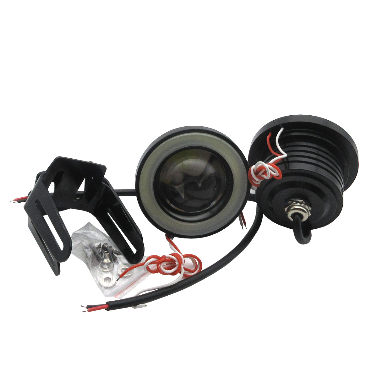 2X High Power 30W Car Projector White LED Fog Light Lamps COB Halo Angel Eye Ring Set