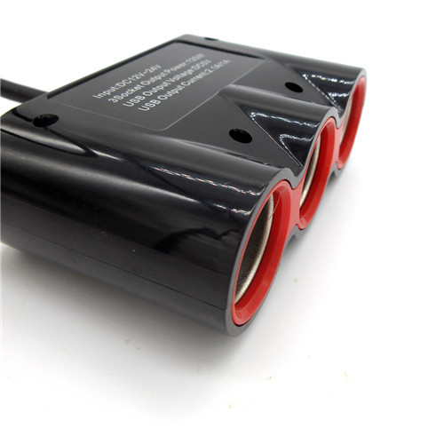 3.1A 120W Output Power 3 USB Auto Sockets Car Charger Adapter Cigarette Lighter Splitter Adapter