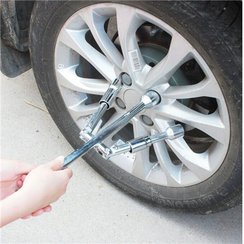 Car Tire Repair Tool Folding Cross Wrench Auto Socket Spanner Adjustable Change Nut Tire Lug