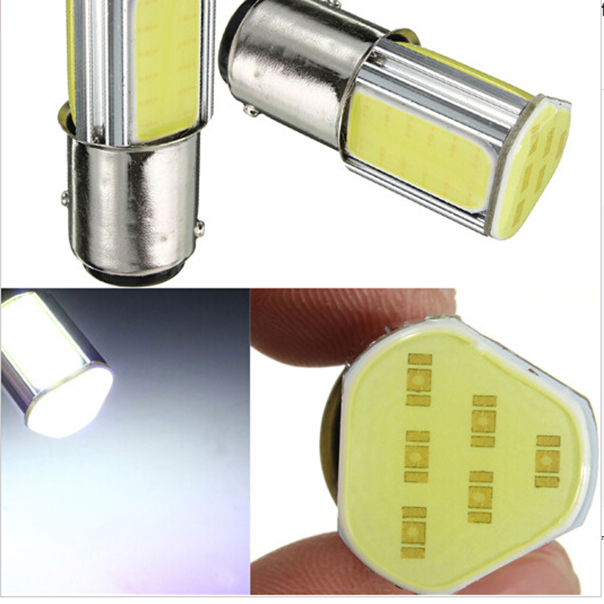 2X 1157 BAY15D COB LED Car Auto Light Source Brake Turn Signal Parking Bulb Lamp 12V Reversing Lamp