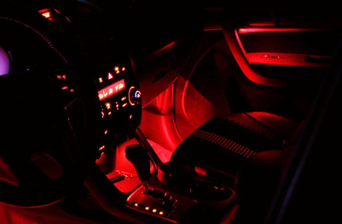 Car Interior RGB LED Strip Light Atmosphere Lamp Foot Decorative Light Lamp  Wireless IR Control