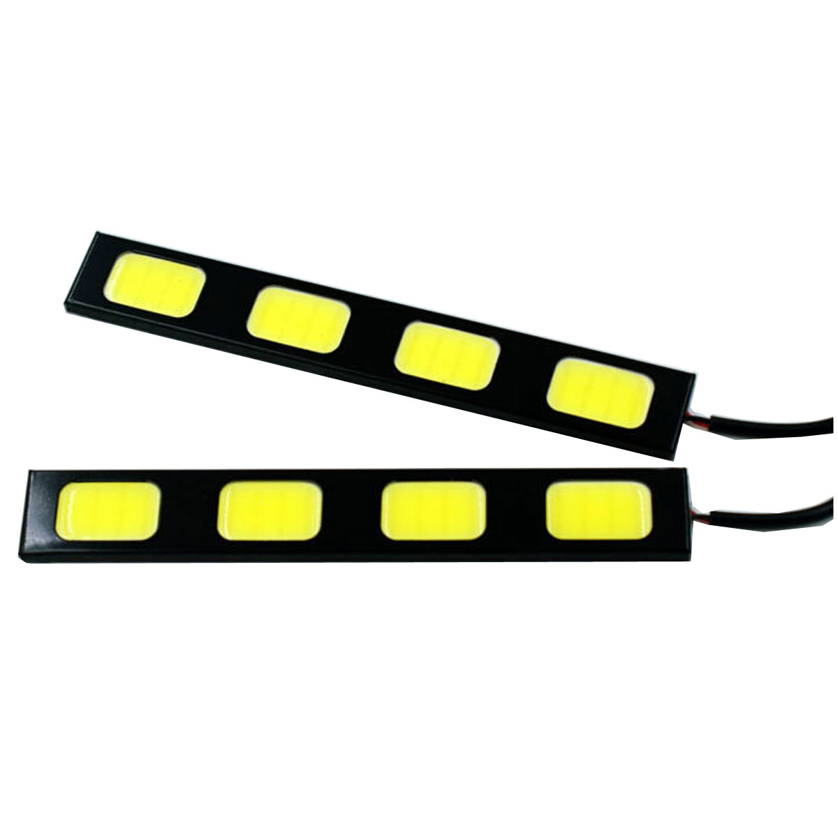2X 4 LED COB 24W 12V Waterproof Daytime Running Light DRL Auto Car Driving Front Fog Lamp