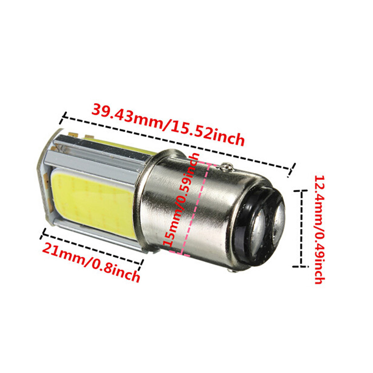 2X 1157 BAY15D COB LED Car Auto Light Source Brake Turn Signal Parking Bulb Lamp 12V Reversing Lamp