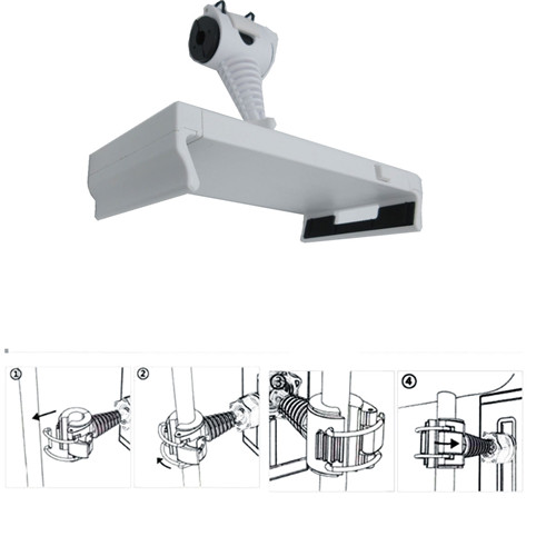 360 Degree Car Back Seat Headrest Mount Holder for iPad Mini/1/2/3/4/Air Galaxy Tablet White