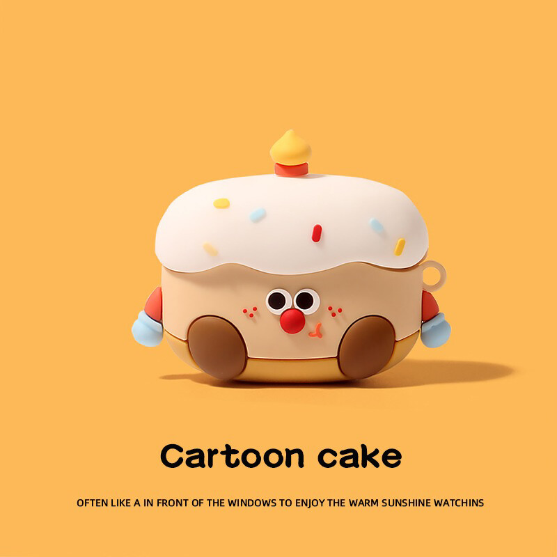 CrashStar Cute Cartoon Birthday Cake Milk Box Cheese Soft Silicone AirPods Case For AirPods 1 2 3 AirPods Pro 2 4 Wireless Bluetooth Headset Headphones Earphone Shockproof Casing Cover