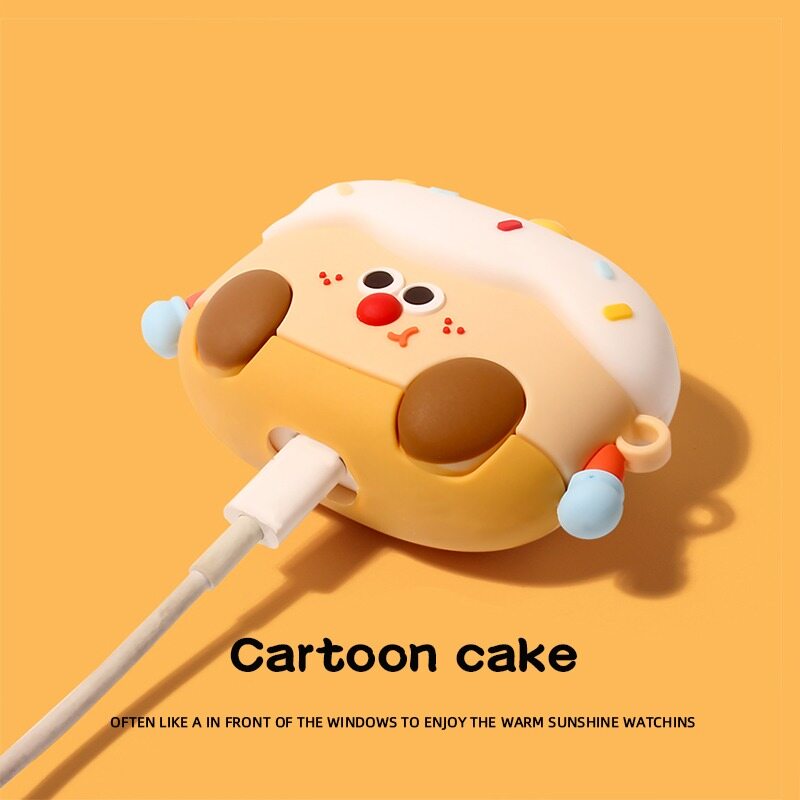 CrashStar Cute Cartoon Birthday Cake Milk Box Cheese Soft Silicone AirPods Case For AirPods 1 2 3 AirPods Pro 2 4 Wireless Bluetooth Headset Headphones Earphone Shockproof Casing Cover