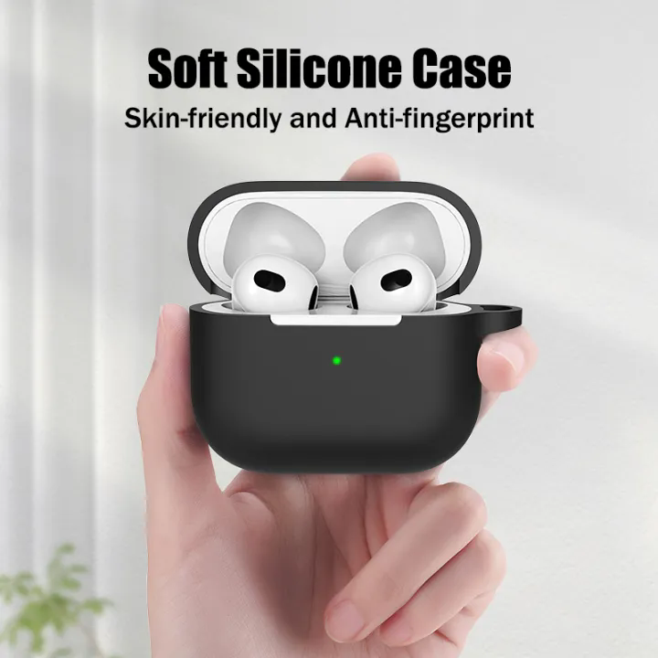 CrashStar With Free Woven Lanyard Solid Color Soft Silicone AirPods Case For AirPods 1 2 3 AirPods Pro 2 4 Wireless Bluetooth Headset Headphones Earphone Anti-lost Cover Simple Casing