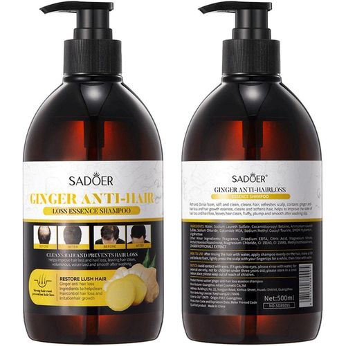 SADOER Anti Hair Loss Treatment Shampoo Essence, Hair Growth Ginger Extract Beard Growth,Hair Growth, Anti Dandruffs Hair Moisturizing Hair Care Shampoo, Derma Roller Compliment In Anti Hair Loss
