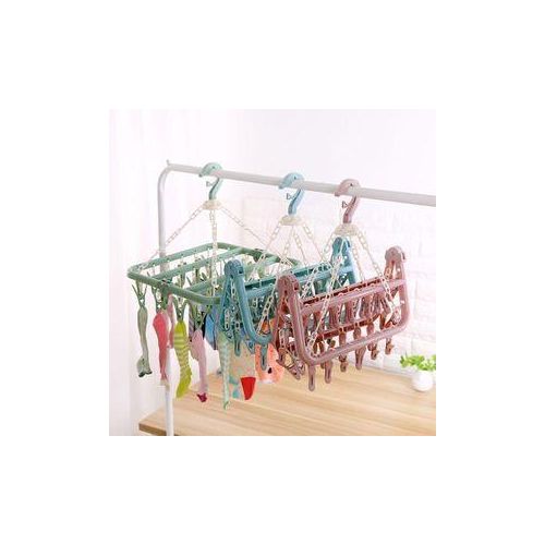 32 Pegs Clips Folding Clothes Dryer Hanger Underwear/Socks Drying Hanger Rack